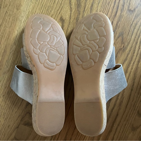 Kork-Ease Menzie Wedge Triple Strap Slide Sandal In Metallic Silver Leather (10) - Picture 7 of 7